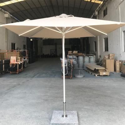 Outdoor Garden Patio Leisure Single-Top Iron MID-Rod Hand-Pulled Umbrella