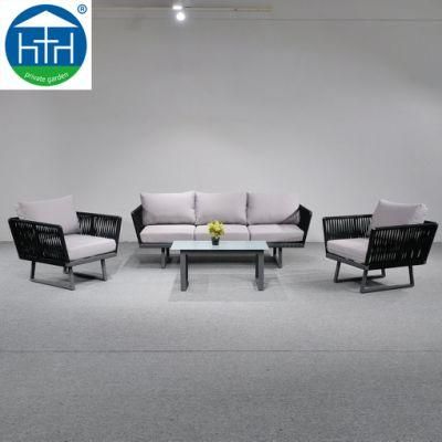 European Aluminum Frame Rope Weaving Sofa Set Hotel Garden Outdoor Furniture