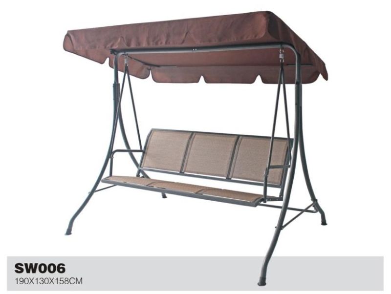 Outdoor Stable Textilene Swing Chair for Three-People