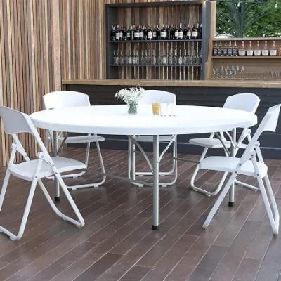 Durable 6 Feet Folding Plastic Round Banquet Table for Outdoor Events
