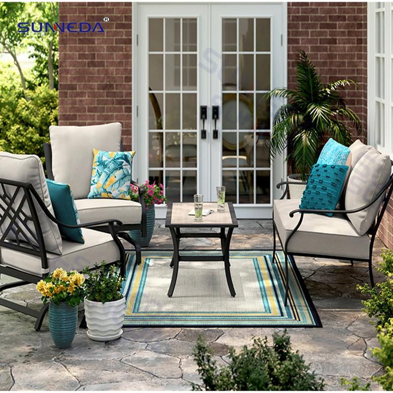 Patio Garde Table Set with Tile Desktop Kd Structure