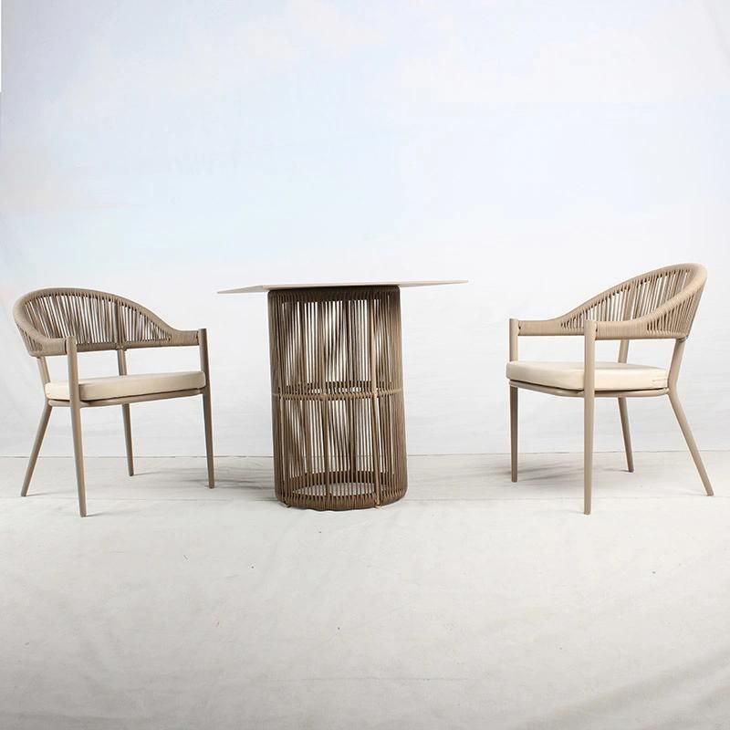 Outdoor Rattan / Wicker / Rope Cafe Table and Chair Set