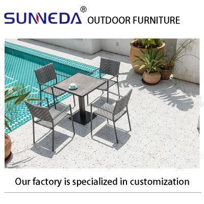 Modern Design Garden Patio Woven Rattan Wicker Outdoor Furniture Table and Chair Dining Set