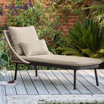 Outdoor Aluminium Ralaxing Chaise Lounge with Pillow