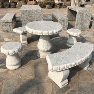 Outdoor Decoration Stone Chair Carving Table and Bench Stone Garden Furniture