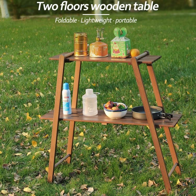 New Garden Two Floors Camping Wooden Table