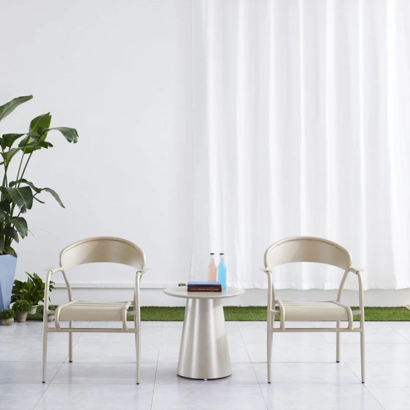 2021 New Design Aluminum Frame Metal Colorful Dining Bar Chairs