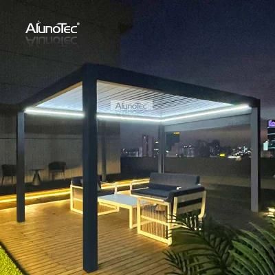 Aluminium Automatic Waterproof Bio-Mosa Gazebo Bioclimatic Louver Roof Pergola With Side Screen