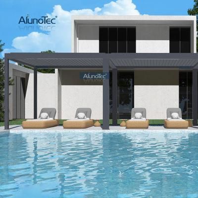 180-220KM/H Snowproof AlunoTec Solid Plywood Box Packing Automatic Motorized Pergola