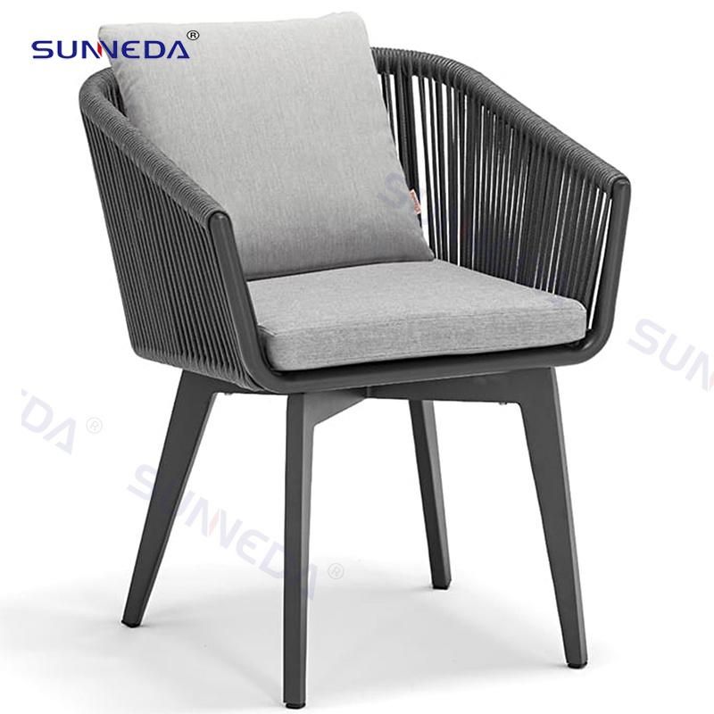 Commercial Moderate Cost Outdoor and Indoor Furniture Rattan Weave Rope Armchair
