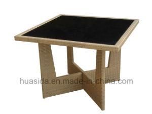 Square Tempered Glass Top Outdoor Dining Table
