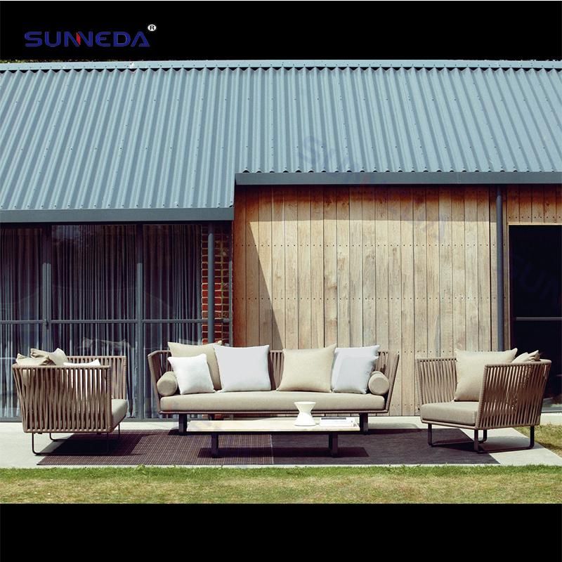 Garden Outdoor Sectional Couch with Waterproof Anti -Aging Flat Belt Finish