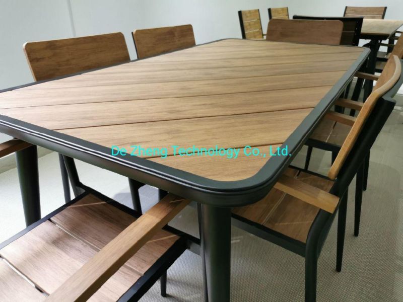 Wholesale Metal Leisure Solid Plastic Wood Picnic Bench Wooden Table Modern Outdoor Garden Furniture