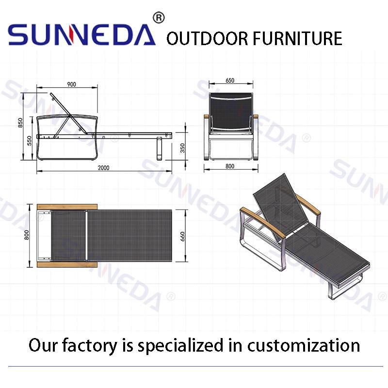 Outdoor Swimming Pool Gazebo Rattan Furniture Sunbed Beach Chair Sun Lounger
