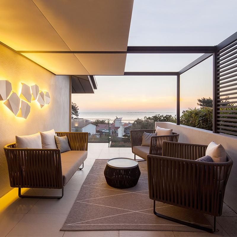 Outdoor Sofa and Rattan Chair Combination Nordic Garden Furniture