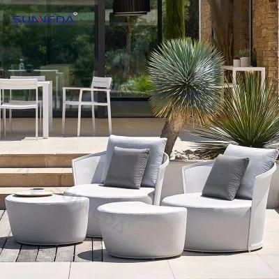 Outdoor Comfortable Velvet Valued Furniture Poolside Single Sofa Set