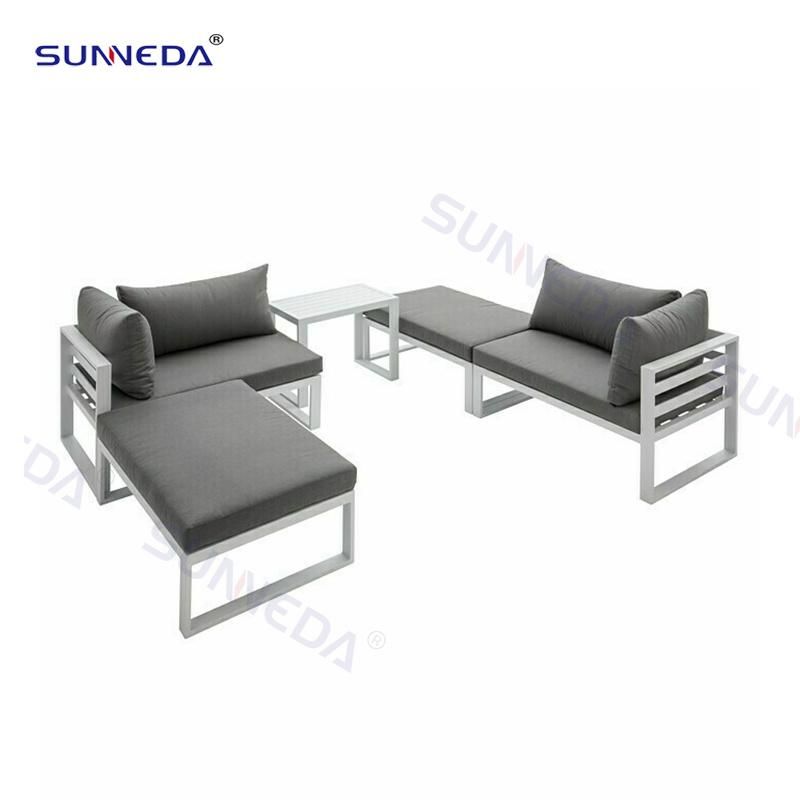 Courtyard Aluminum Frame Outdoor Sofa Bed Garden Lounge