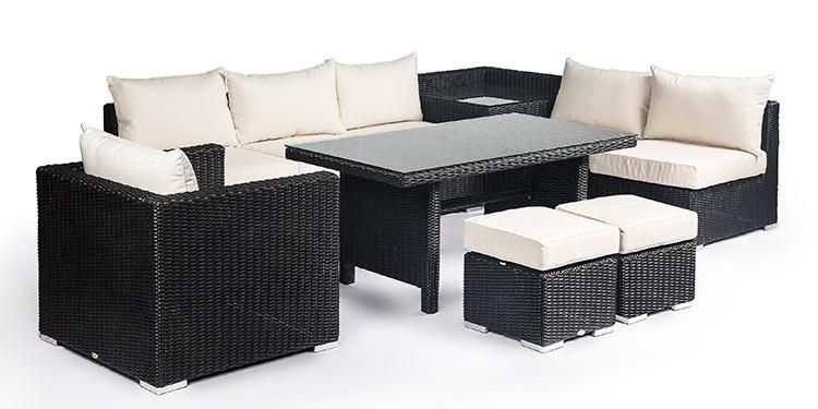 Sectional Luxury Garden Furniture Set Aluminum Rattan Outdoor Corner Sofa
