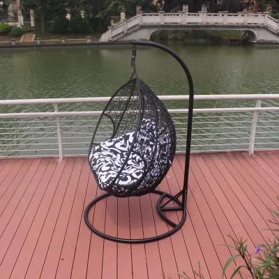 Outdoor Patio Garden Rattan Wicker Hanging Cane Swing Chair with Stand in Double Seater