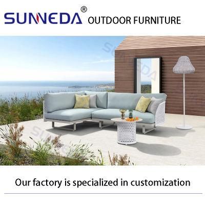 Patio Luxury Creative Aluminum Frame Meshed-Holes Back Comfortable Sofa