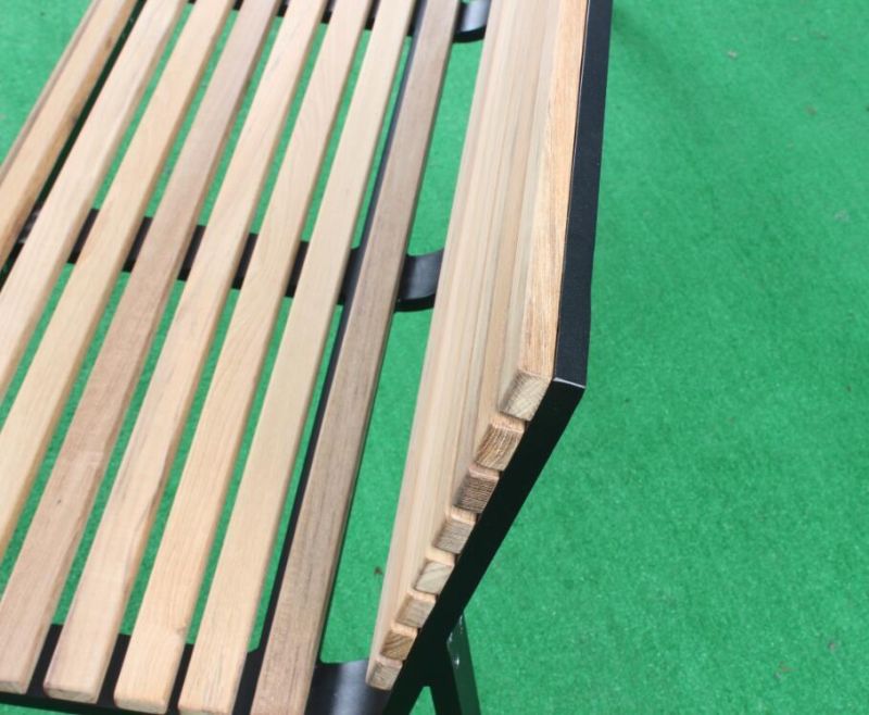 Outdoor Garden Lounge Solid Wood Aluminum Restaurant Bench Chair