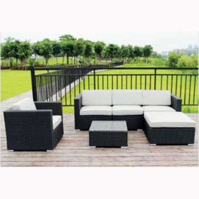 Foshan Furniture Outdoor Black Rattan Sofa Bed