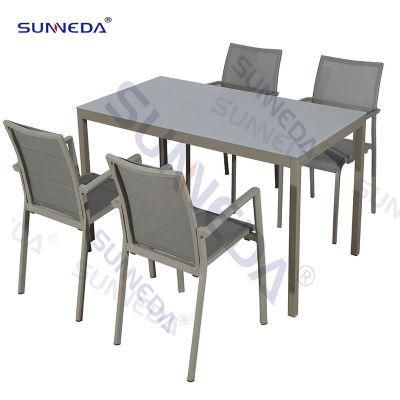 Garden Sets Leisure Furniture Outdoor Textilene Aluminum Chair with Table
