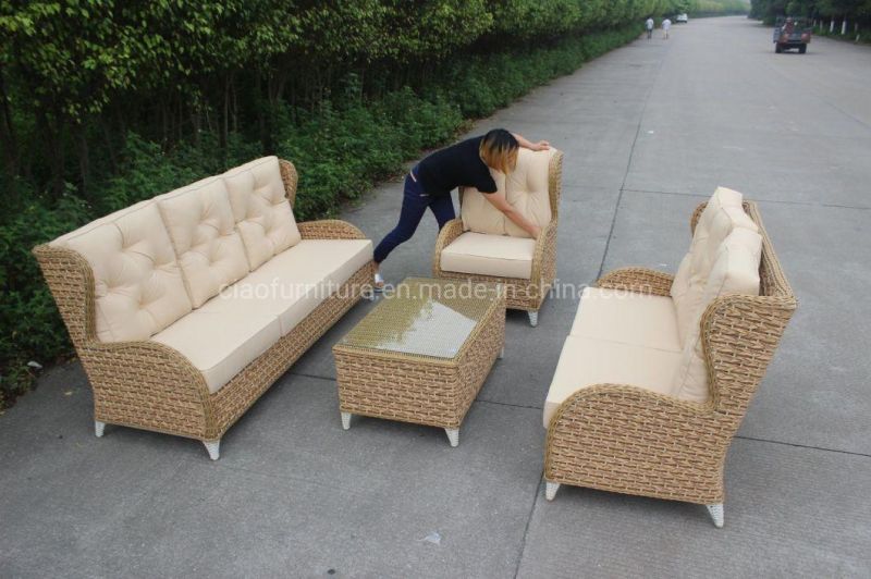 4PCS Beautiful Leisure Garden Hotel Rattan Sofa Set Outdoor Furniture
