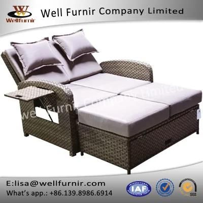 Well Furnir Wicker Love Seat Daybed with Cushion (WF-17021)