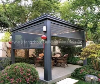 Easy DIY Installation Waterproof Motorized Aluminium Pergola with Windshield Motorized Zip Screen
