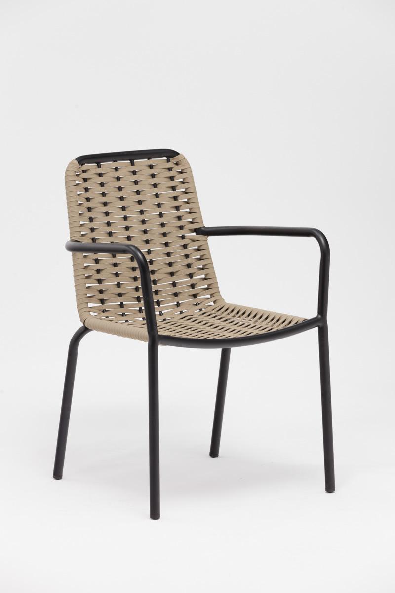 Hot Sell Promotional Aluminum Outdoor Restaurant Rope Woven Dining Chair Furniture
