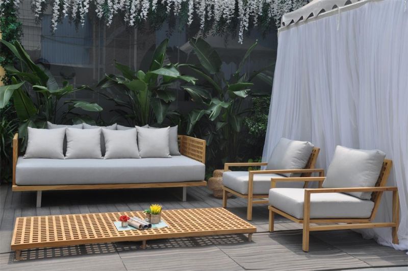 Modern Style Teak Wooden Garden Outdoor Patio Outdoor Wooden Furniture Sofa Set