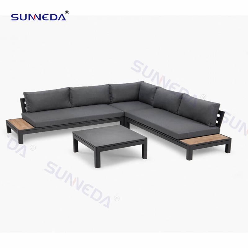 Modern Classic Outdoor Hotel Garden Aluminum Corner Sofa Set