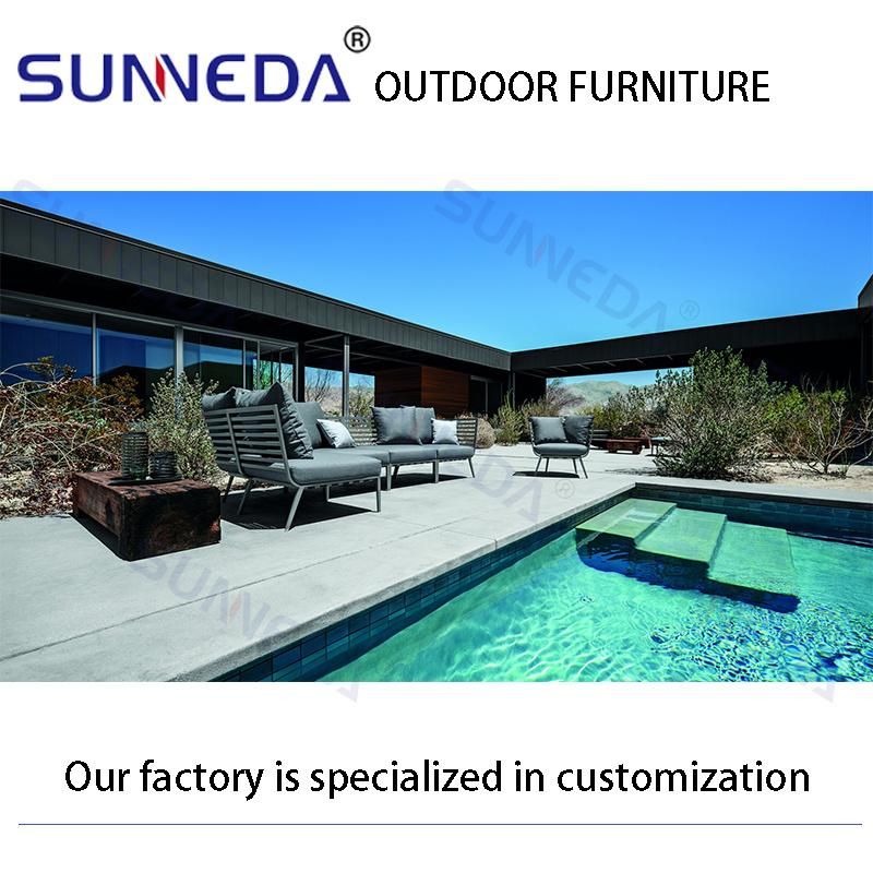 Luxury Metal Frame Sectional Sofa Patio Outdoor Garden Furniture Sofa Set
