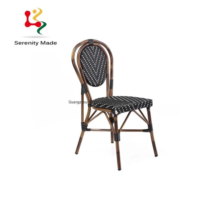 External Plastic Weaving Synthetic Rattan Cafe Chair