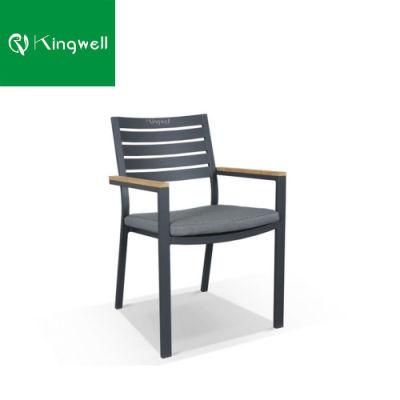 Outdoor Garden Wooden Furniture Patio Dining Aluminum Frame Chair Made of Teak Wood