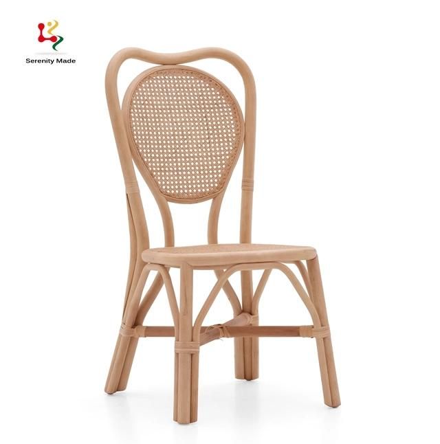 Special Wooden Technology Wooden Frame with Natural Rattan Back and Seat Modern Restaurant Dining Chair