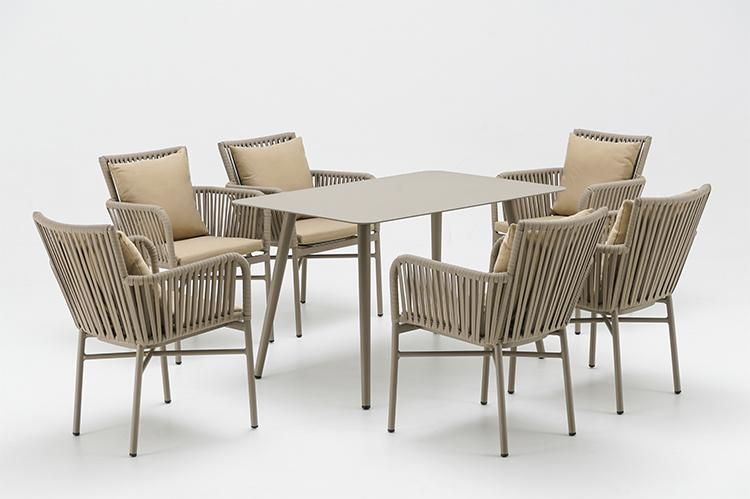 Vangarden Rope Outdoor Furniture Backyard Patio Table and Chair Set