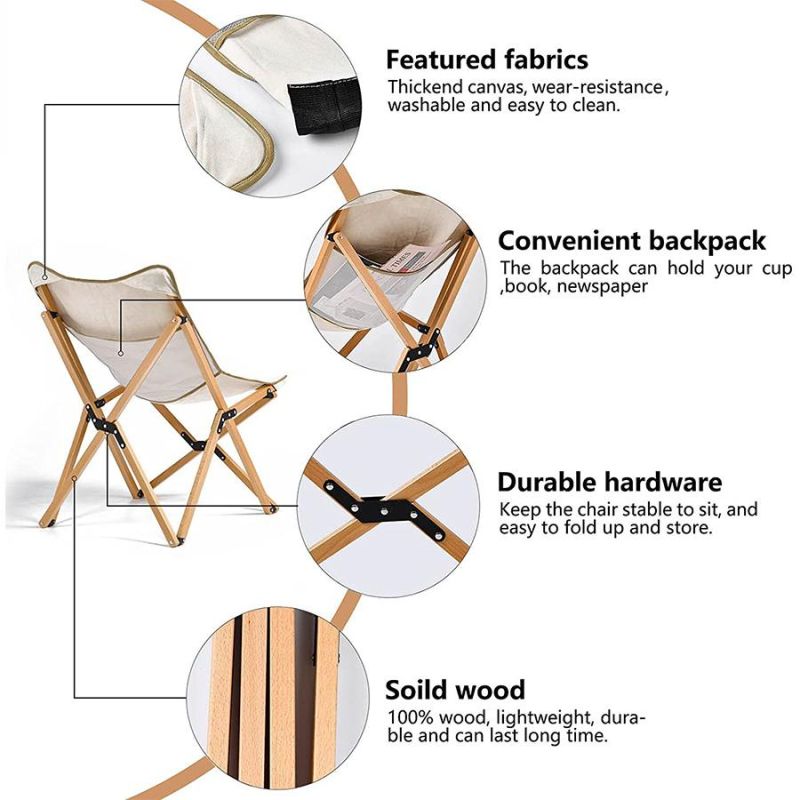 Portable Outdoor Picnic Foldable Wooden Chair for Picnic Camp