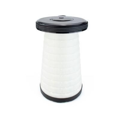 Multi Color Adjustable Height PP Telescope Strong 200kg Round Shape Fat Portable Folding Fishing Telescope Stool with RGB Light