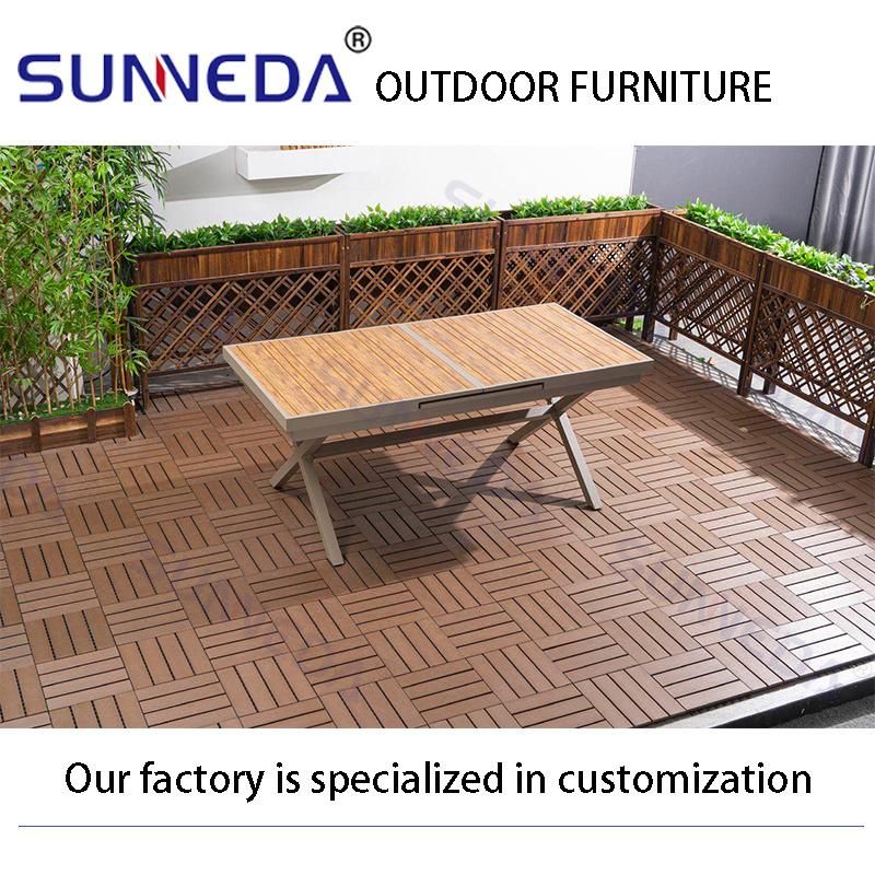 Garden Furniture 10 Seats Rectangle Table Handcrafted Wooden Outdoor Teak Dining Set