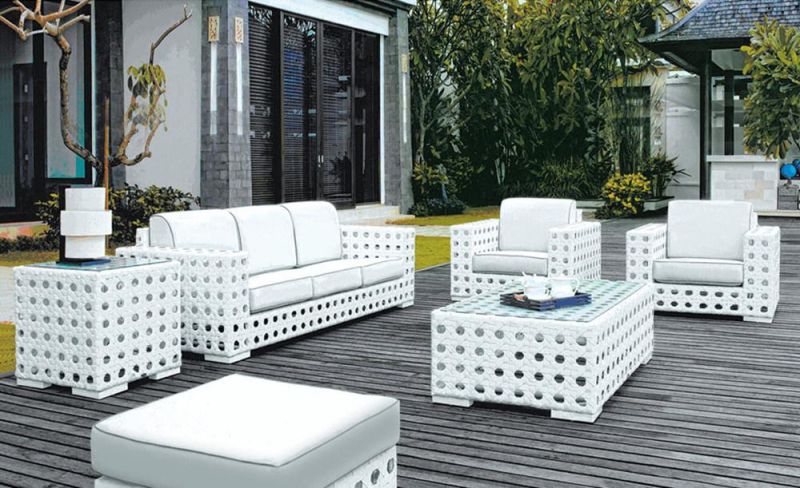 Wholesale PE Rattan Furniture Wicker Rope Woven Outdoor Garden Sofa