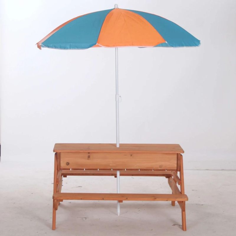 Outdoor Table and Chair Set with Umbrella for Kids