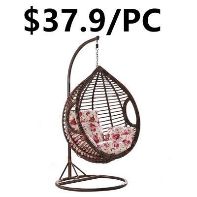 Outdoor Furniture Patio Rattan Wicker Egg Shaped Hanging Swing Chair