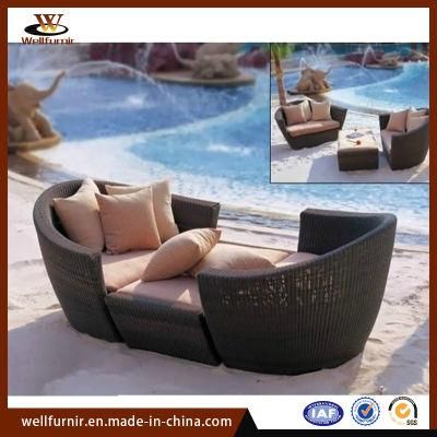 Creative Outdoor Furniture Villa Rattan Lounge Chair Leisure Balcony Courtyard Bed (WF-405)