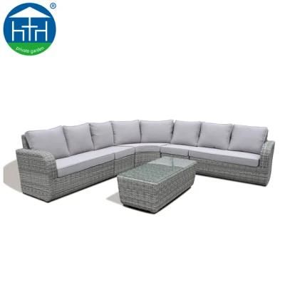 China Wholesales Outdoor Furniture L Shape Sectional PE Wicker Sofa