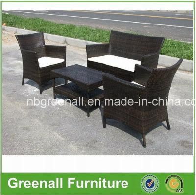 Two Layer Coffee Table Wicker Rattan 4PCS Outdoor Home Livingroom Patio Rattan Furniture (GN-9048S)