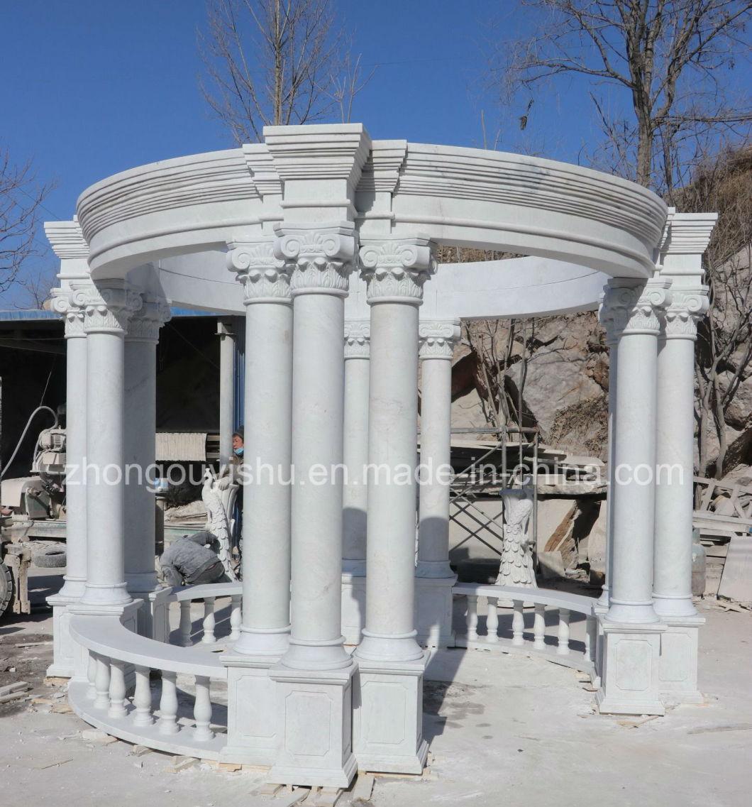 White Marble Carving Garden Decoration Gazebo