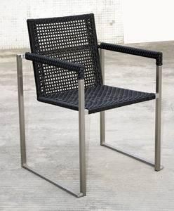 Rattan Garden Furniture Dining Chair with Metal Legs