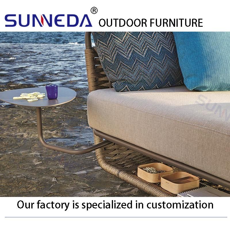 Leisure Outdoor Furniture Aluminum Tube Patio Elegant Soft Lounge Sofa